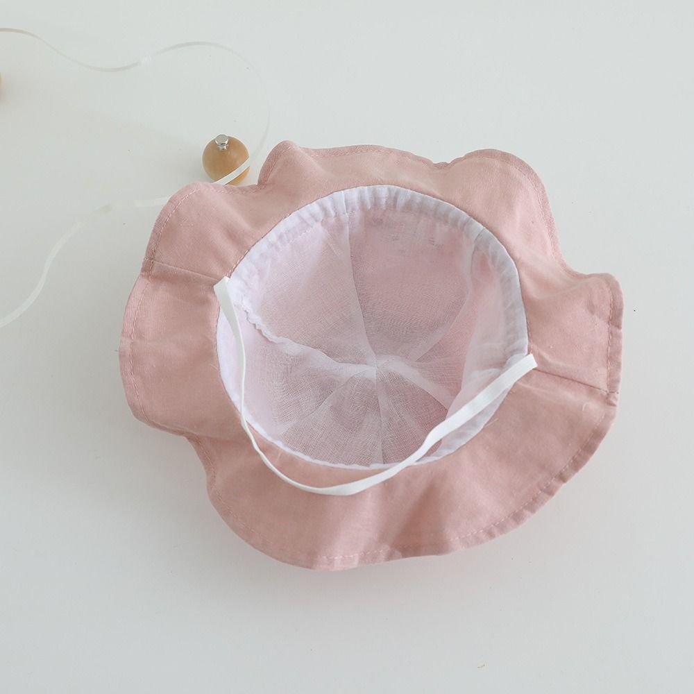 Pleated Baby Sunhat Flower Toddle Fisherman Hat Adjustable Infant Bucket Hat Boy