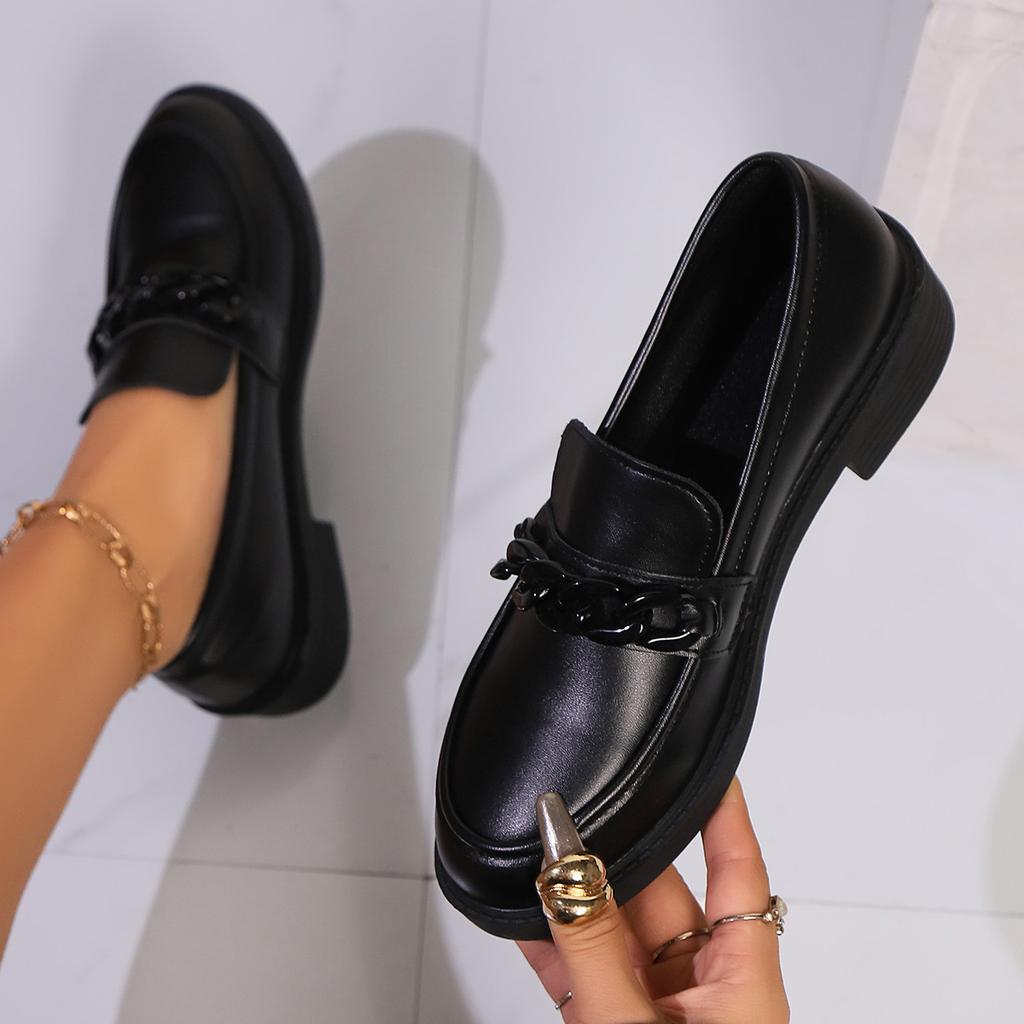 Black Thick-Soled Small Leather Shoes Wind Soft Sister Japanese Muffin Lofu Women'S Single Shoes Wholesale