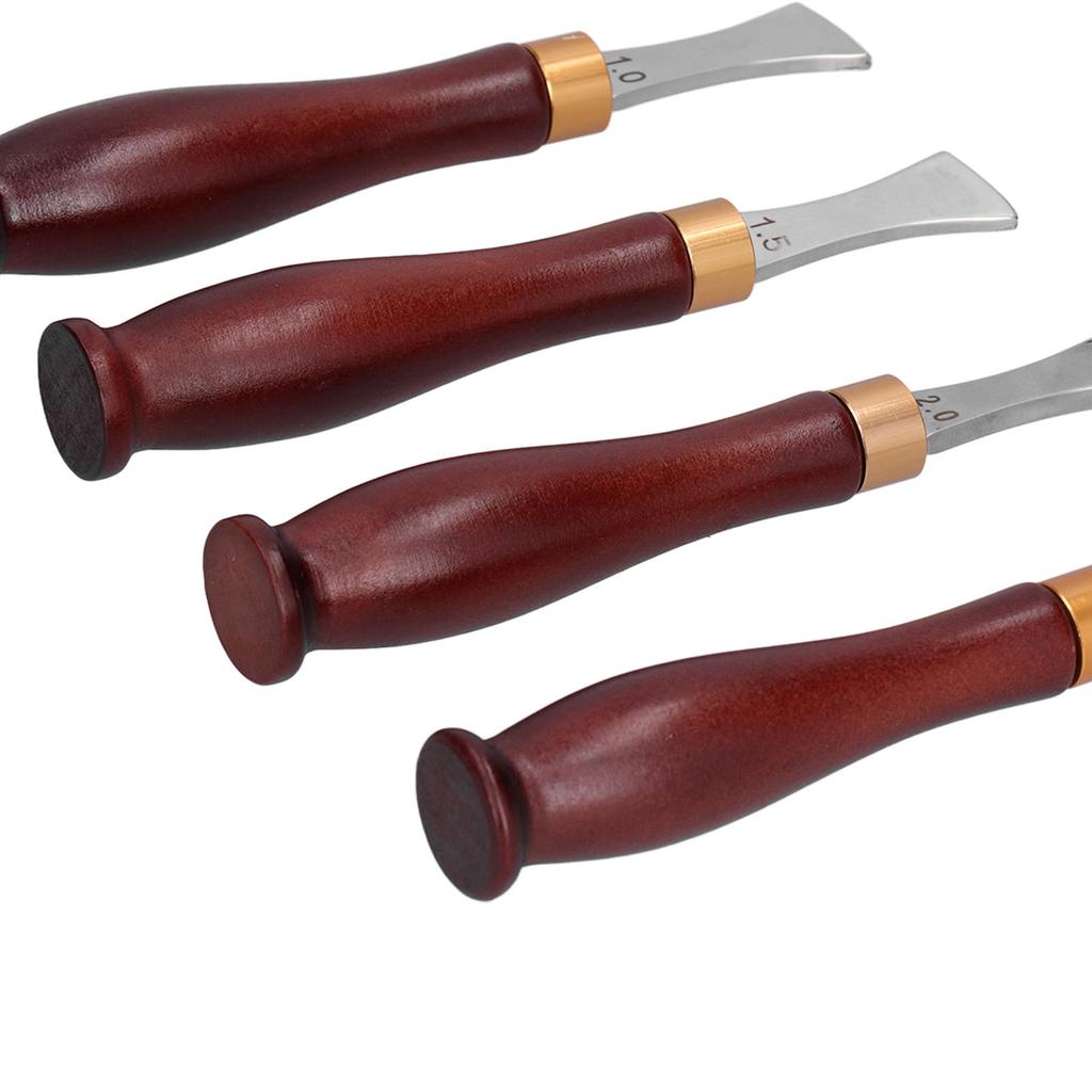 4 Pieces Leather   Creasing Tool,   Professional Trimming, Wooden Handle Work Kit for   Craft Leather Cutting