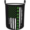 St. Patrick'S Day Big Irish America Flag Collapsible Laundry Hamper Round Laundry Basket Storage Organizer