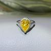 5 Carat Red Water Drop Moissanite Pear-Shaped Diamond Women's Ring - Trendy European & American Style