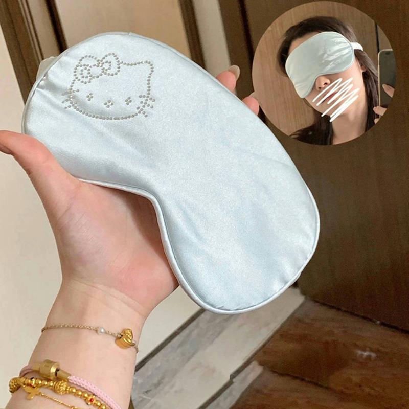 

2025 Мультяшная Милая Маска для Глаз из Шелка Hello Kitty Ins Kawaii Hello Kitty Маска для Глаз с Затемнением Товары для Дома синий