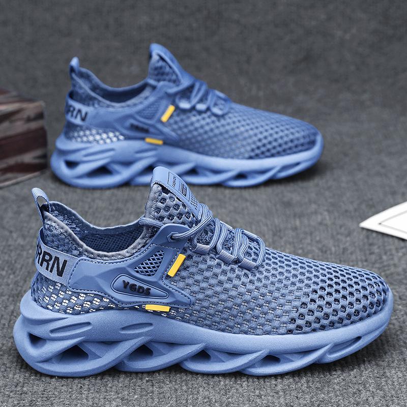 2025 Summer New Blade Breathable Large Hole Flying Woven Shoes Men's Thick-soled Mesh Dad Shoes Live Sports Men's Shoes
