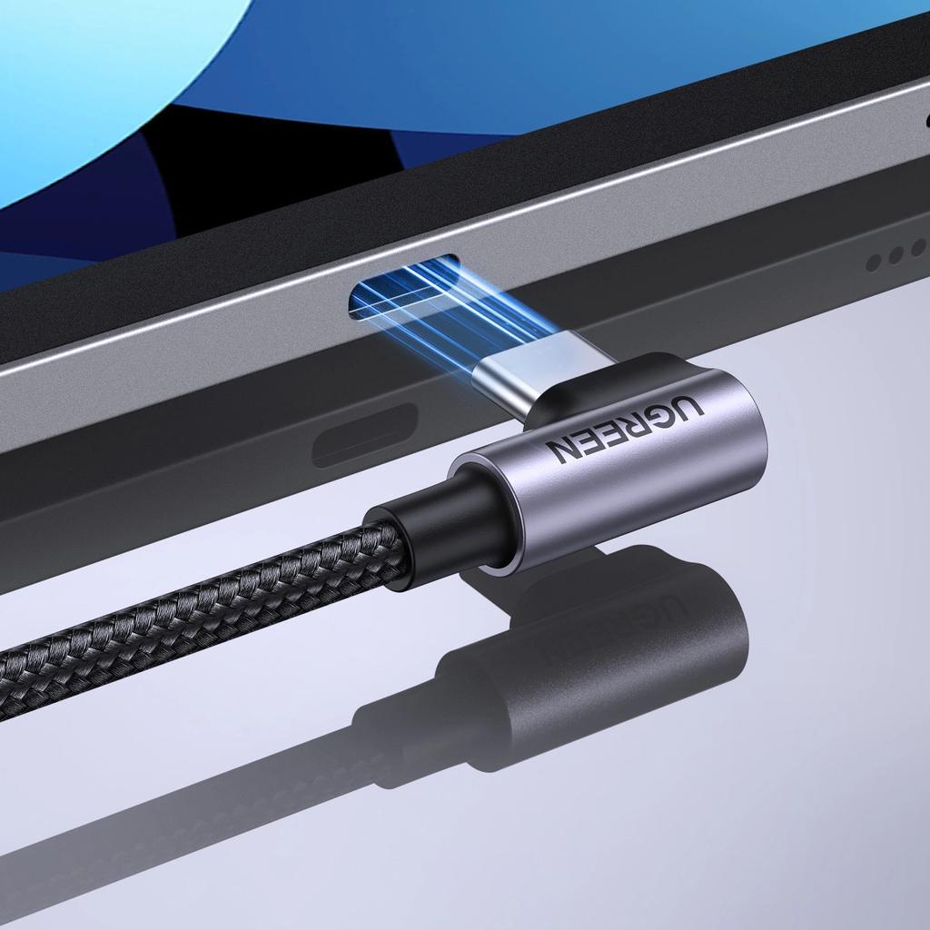 Ugreen Fast Cable Durable Angled Usb-C To Usb-C 0.5M Black