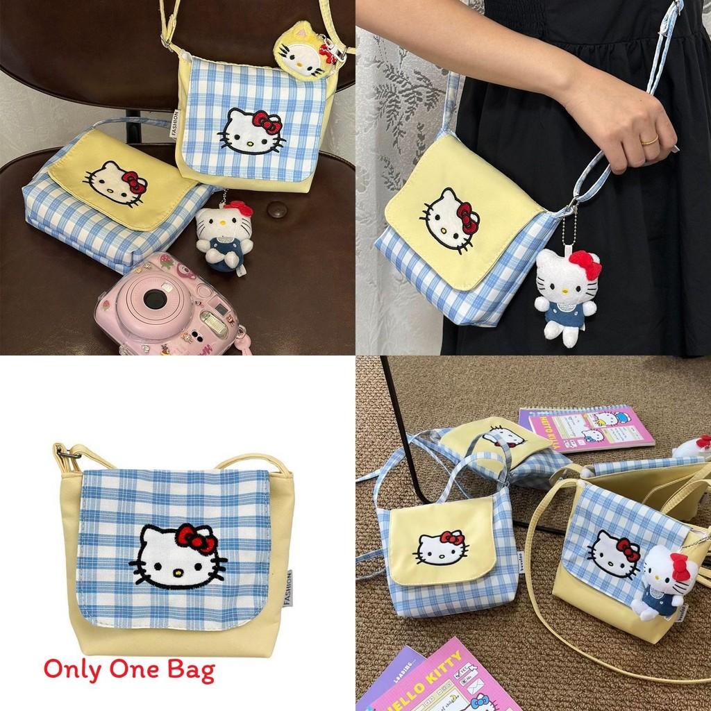Cute Kitty Cat Small Shoulder Bag With Colorblock Nylon For Daily Use