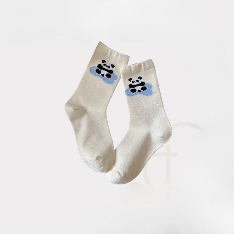 Cashmere Puppy Socks for Women, Thick, Warm, Trendy and Sweet Wool Socks, Cute Cartoon Mid-calf Socks