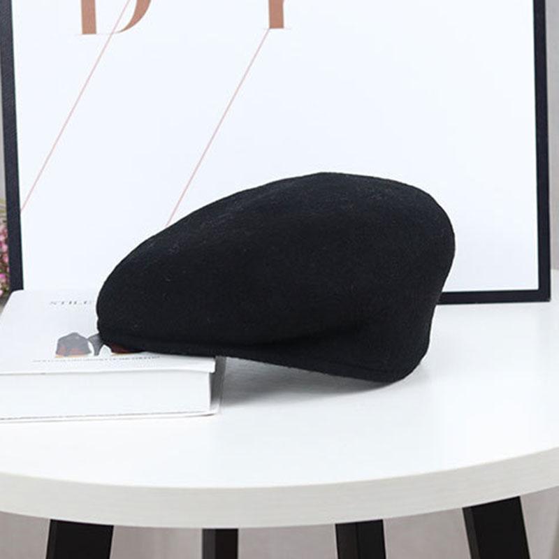 

Осенне-зимняя шерстяная шапка с козырьками для женщин 2022, фуражка, винтажная однотонная повседневная шляпа художника, берет с обратной стороны