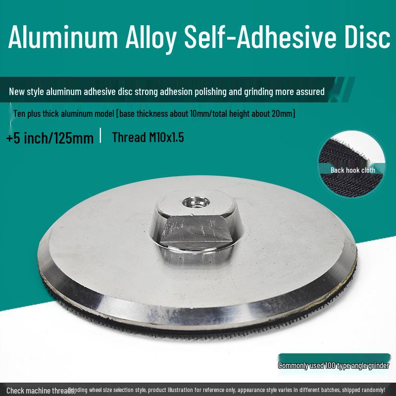 Self-Adhesive Stone Polishing Pad for Angle Grinders, Aluminum Alloy Disc with Water/Dry Grinding Capability and Sandpaper Suction Cup.