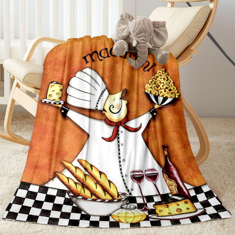 Chef Wine Blanket Ultra-Soft Suitable for Seaside Couch Chair Four Seasons Multipurpose Warmthful Decor Perfect Gift for Relatives and Friends