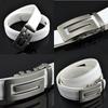 [Leonelyric] Men's Leather Belt, No Holes, Automatic Lock, G-Shock Style, Stylish, Elegant, Suitable for Weddings and Golf, 115cm, Durable,