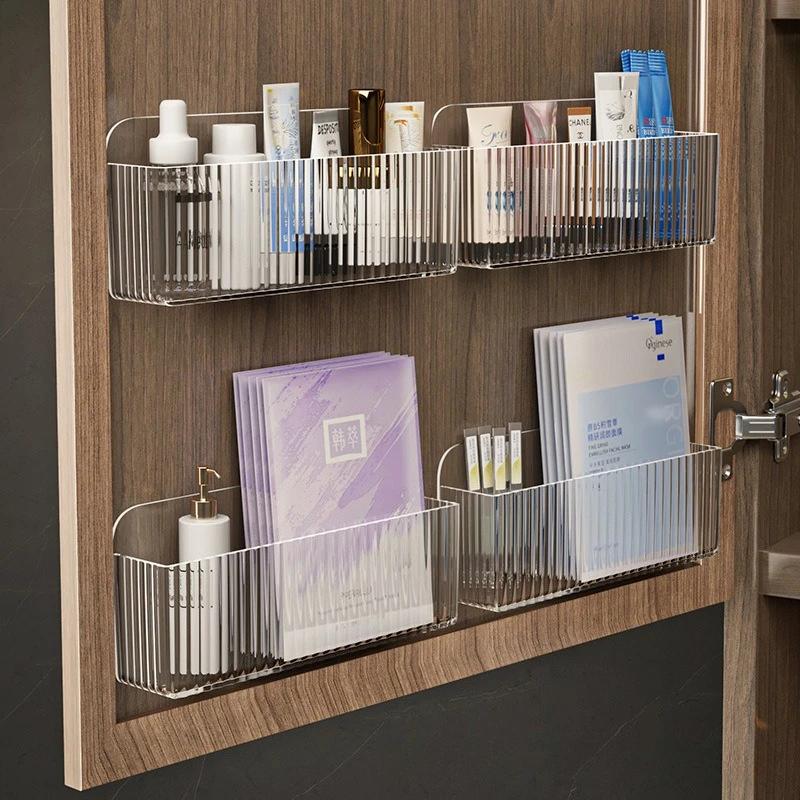 Wandmontierter Kosmetik-Organizer: Selbstklebende Aufbewahrungsbox für Schränke für Lippenstift, Schmuck & Make-up-Verstellbares Badezimmer-Regal