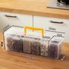 Detachable Spice Storage Box Multi-compartment Moisture-proof Food Storage Box Transparent Kitchen Storage Organizer