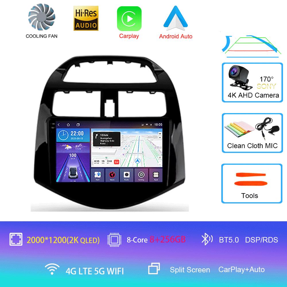 Car Radio Android 14 Carplay Auto Multimedia Player for Chevrolet Spark Beat Matiz Creative 2009 - 2016 E53 X5 M5 2din Stereo