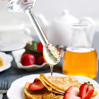 Creative Large Capacity Glass Honey Jar Three-dimensional Bee Clear Honey Pot With Dipper Rod Syrup Jar Muffin