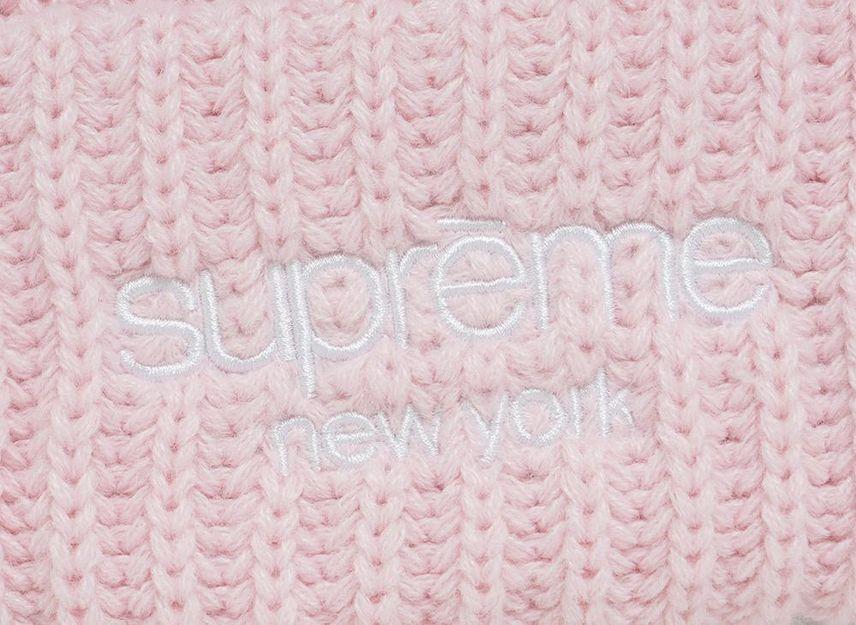 Supreme Classic Logo Chunky Ribbed Beanie Pink