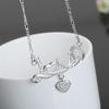 925 Sterling Silver AAA Zircon Heart-shaped Love Necklace Wedding Charm Jewelry