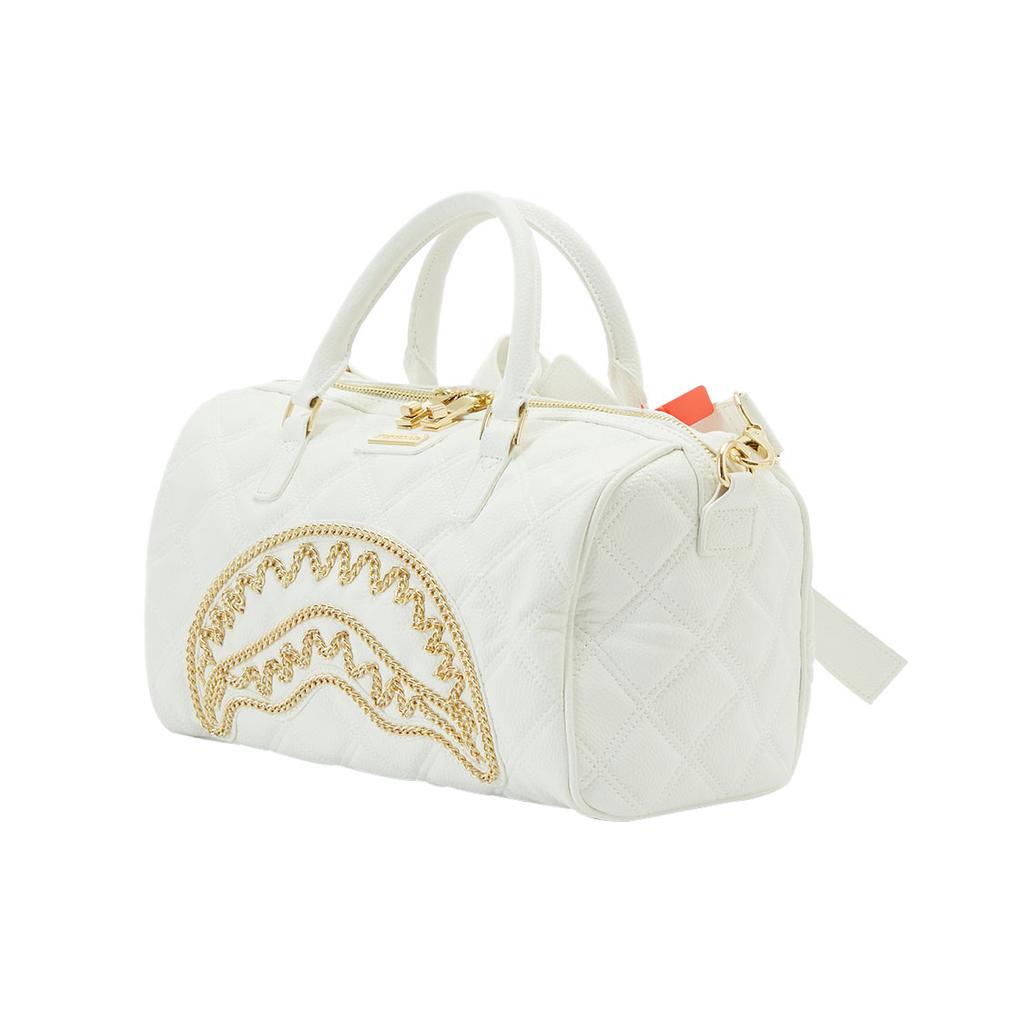 New SPRAYGROUND PU Boston Bag, Shoulder Bag, Crossbody Bag, Handbag Medium Unisex White W0825507
