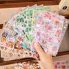 6 Sheets Adhesive Sticker Retro Decal Food Sticker Asthetic Decal Scrapbooking Sticker Cartoon Decal Fish Sticker