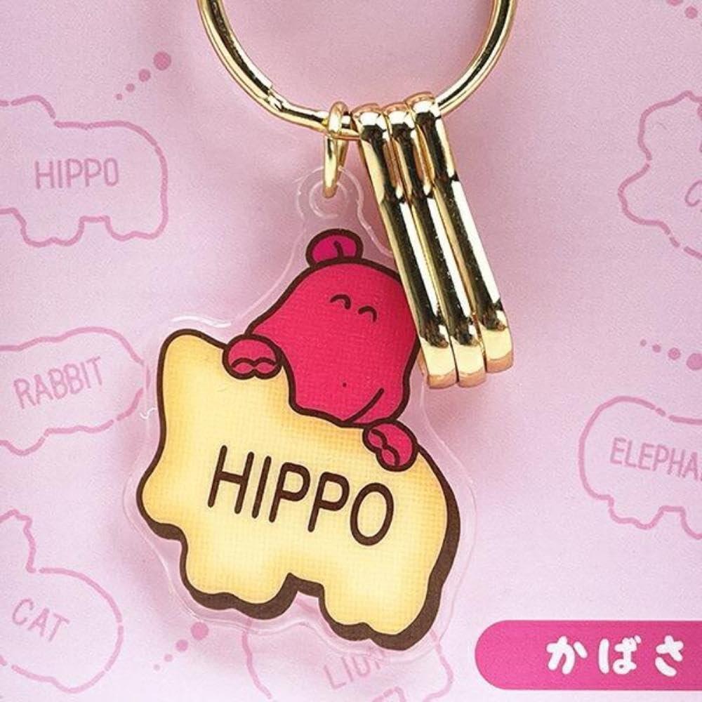 SK Japan Tabekko Dobutsu Hippo Acrylic Carabiner Keyring Charm for Backpacks and Bags