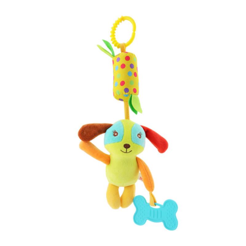 Baby Hanging Rattle Toys Cute Teether Toy Soft Stuffed Hand Grip Baby Toys Shaker Crinkle Squeaky Sensory Toys For Born Gift