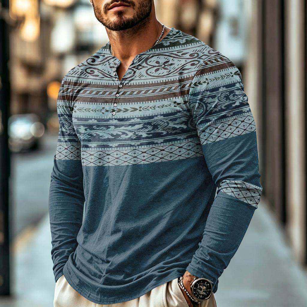 Men's Casual Bohemian Vintage Long Sleeve Shirt
