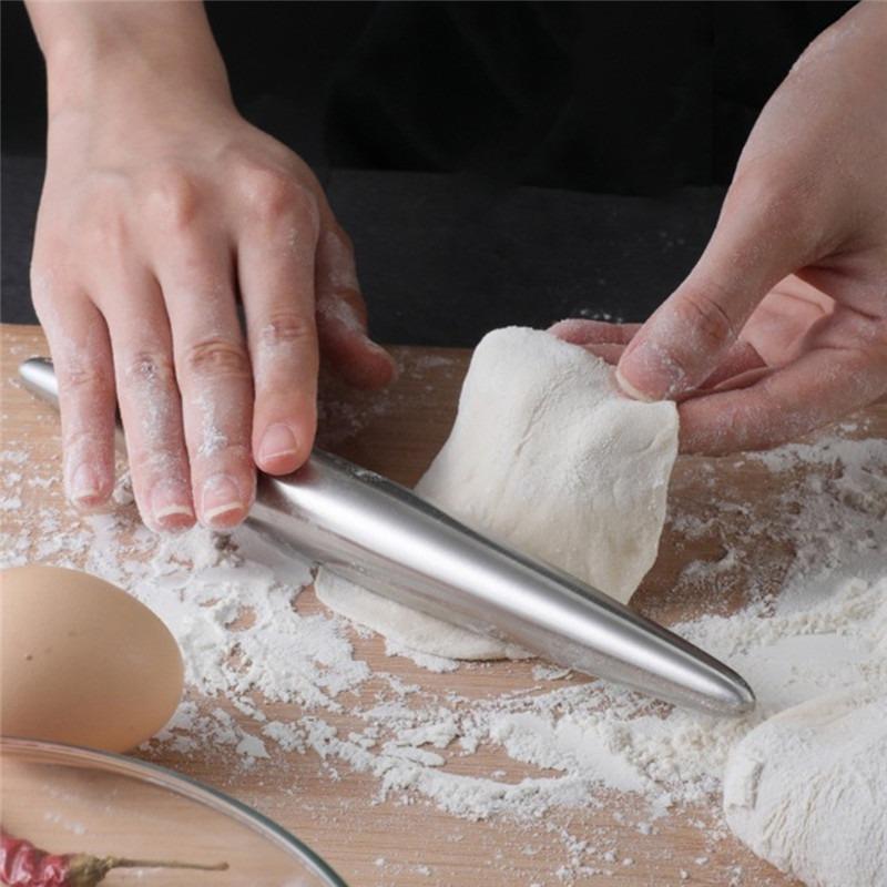 Stainless Steel Rolling Pin Kitchen Utensils Dough Roller Bake Pizza Noodles Cookie Dumplings Making Non-stick Baking Tools 2025