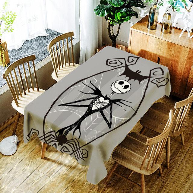 Halloween Kürbis Laterne Tischdecke Schädel Muster Für Kinder Polyester Komfortable Wasserdichte Tisch Tuch Abdeckung Für Home