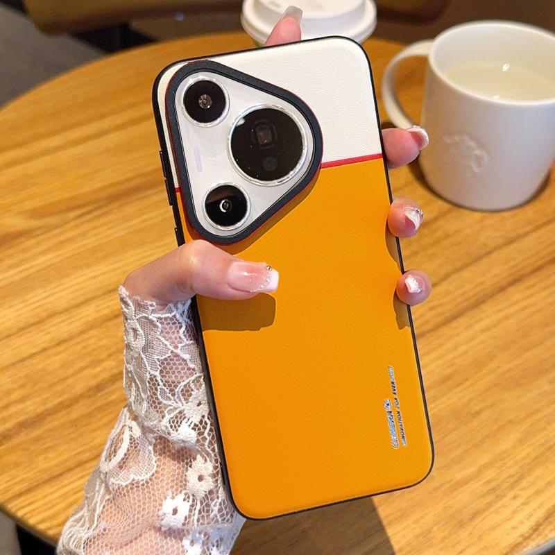 Case For Huawei Pura 80 70 Pro Plus Ultra Contrast Color Matte Leather Raised Lens Protection Soft Phone Grip Back Case Cover