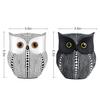 Modern Classy Lucky Owl Resin Art Figure Showpiece (Black and White, 2 Piece)
