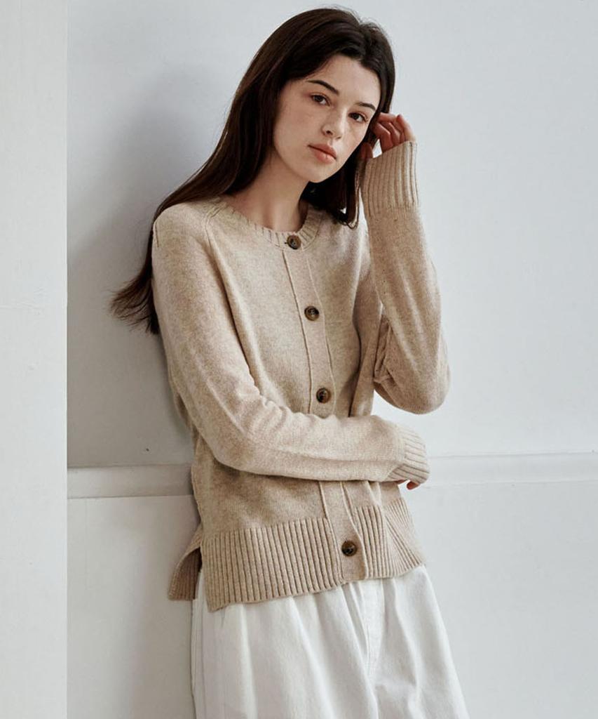 MALOUPE 8102 Raglan Knit Cardigan (Beige)