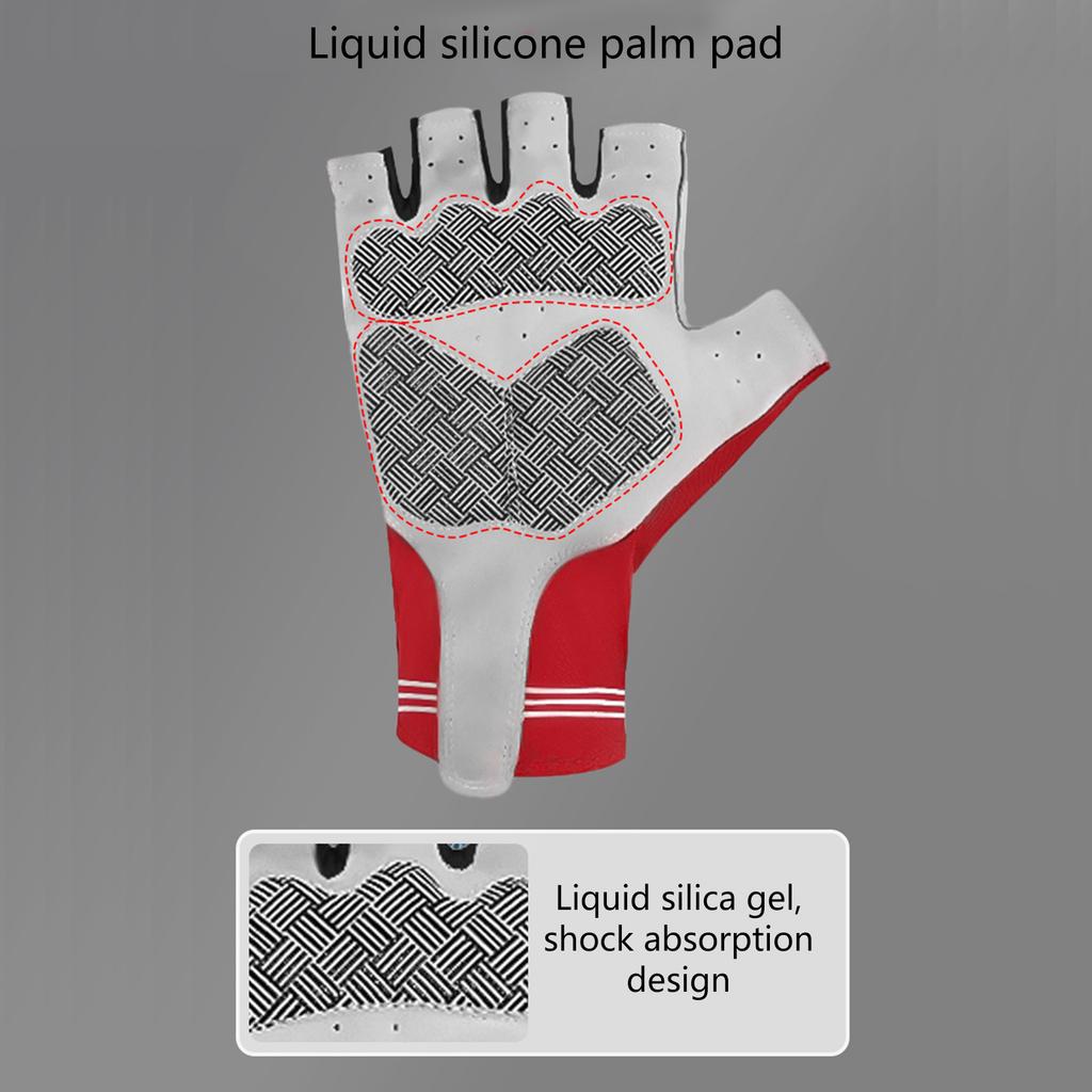 Half Finger Cycling Gloves Mounting Bike No-Slip Shock Absorbent Palms Grip Wicking Lightweight Nylon Compression Gloves