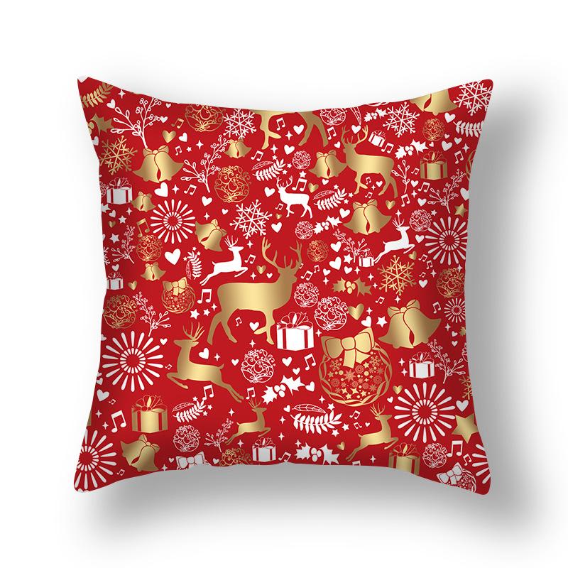 

Домашняя красная праздничная рождественская подушка с изображением лося, снежинки, вишни, диванной подушки, Рождественская наволочка 40x40cm