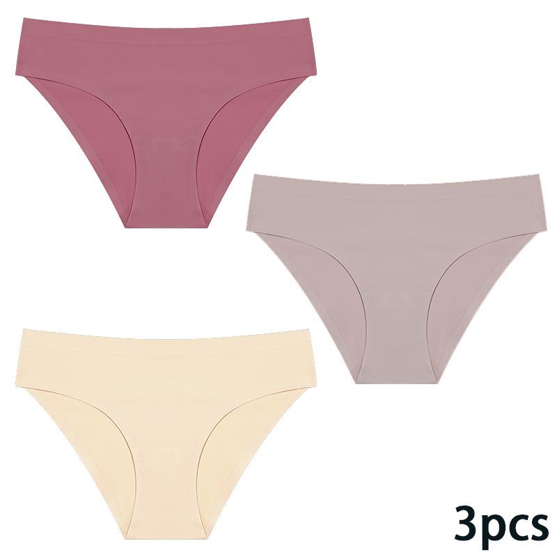FINETOO Culotte sans couture et sans trace pour femmes, sous-vêtements de couleur unie, Sexy, taille basse, Lingerie douce et confortable, couleur Maillard
