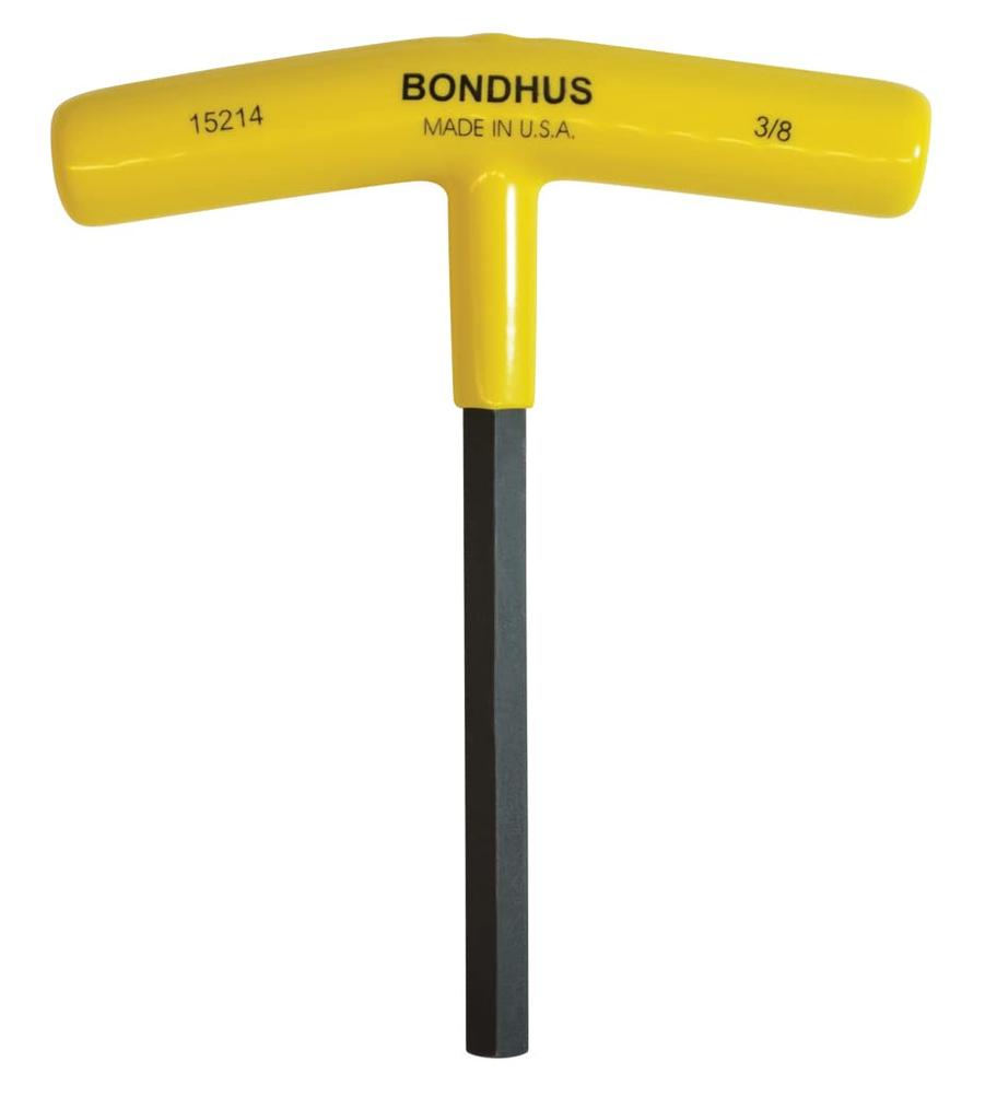 Total Length 152mm Hexagonal Inch 152mm Shaft 134mm Handle Black Dyed [BONDHUS] T-Handle 3/8 [Total Length Length Length 129mm] 6HT3/8 No.15214