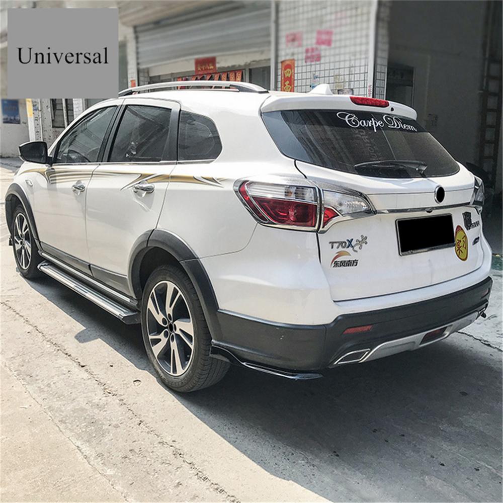 Universal Car Rear Bumper Spoiler Canards Fins Anti-Crash Diffuser Lip Wrap Kits