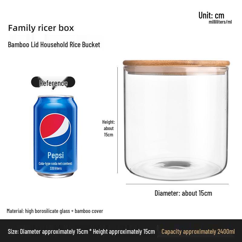 Food Grade Glass Storage Jars with Lids - Tea and Grain Container Set