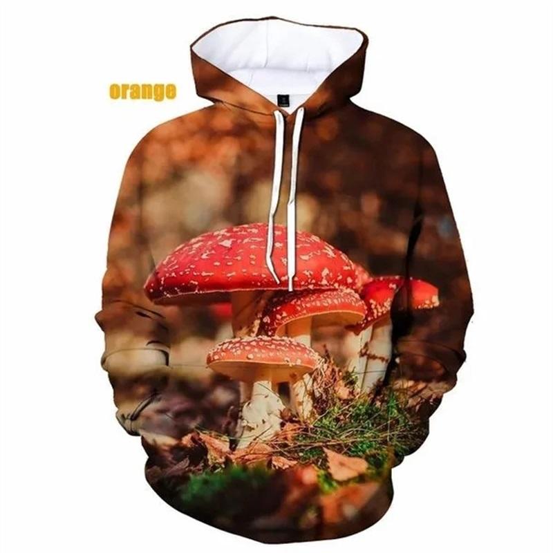 3D-tryck Svampgrafisk Hoodie Dam Pullover Sweatshirts Vår Höst Fulltryck Oversized Hoodie Designkläder Dam