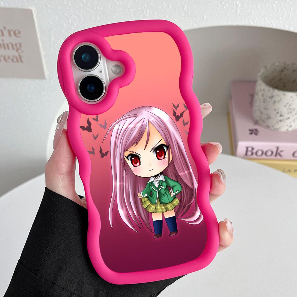

Rosario Vampire Moka Akashiya Phone Case for iPhone 17 16 15 14 13 12 11 Air Pro Max Plus Wavy Edge TPU Colorful Cover Cover iPhone 11
