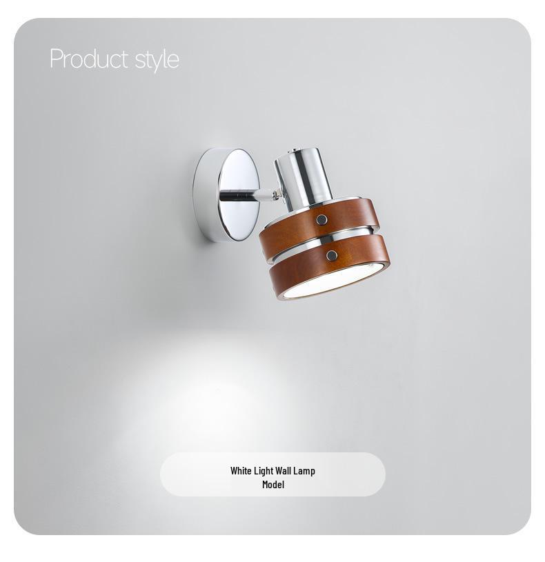 Midden-eeuwse Franse Walnoot Wandlamp: Wabi-Sabi Stijl Nachtlampje met Punk Esthetiek.