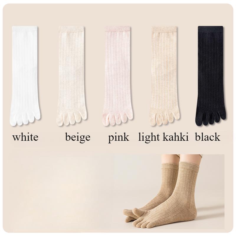 5 Pairs Toe Socks Women High Quality Cotton Five Finger Socks Middle Tube Crew Socks with Separate Fingers Four Seasons Hosiery