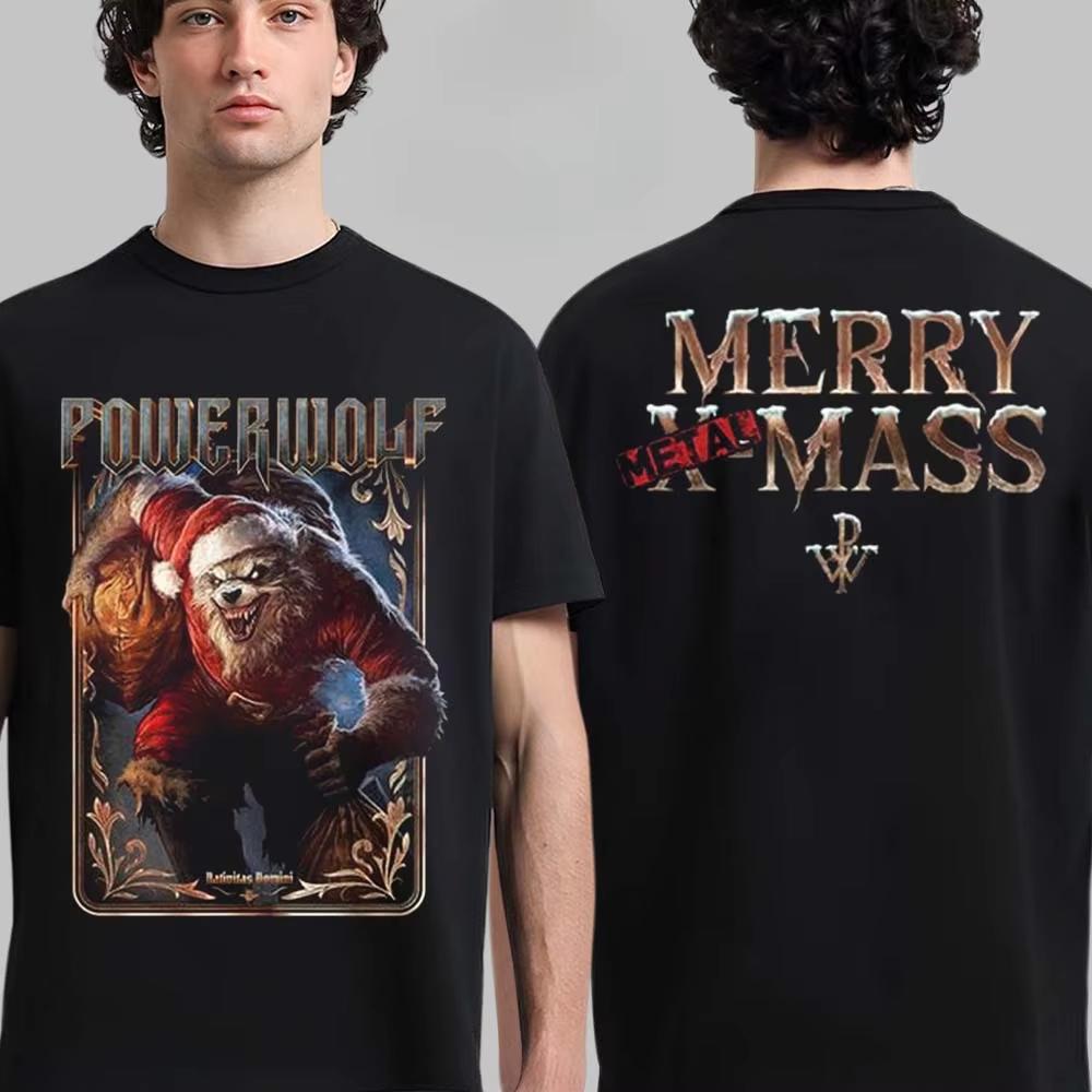 Powerwolf Wolf Supermoon 2026 Graphic Tee Power Metal Streetwear Casual Unisex Top For Fans