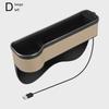 1pcs New Car Crevice Storage Box with 2 USB Charger Colorful LED Seat Gap Slit Pocket Seat Organizer Card Phone Bottle Cups Holder