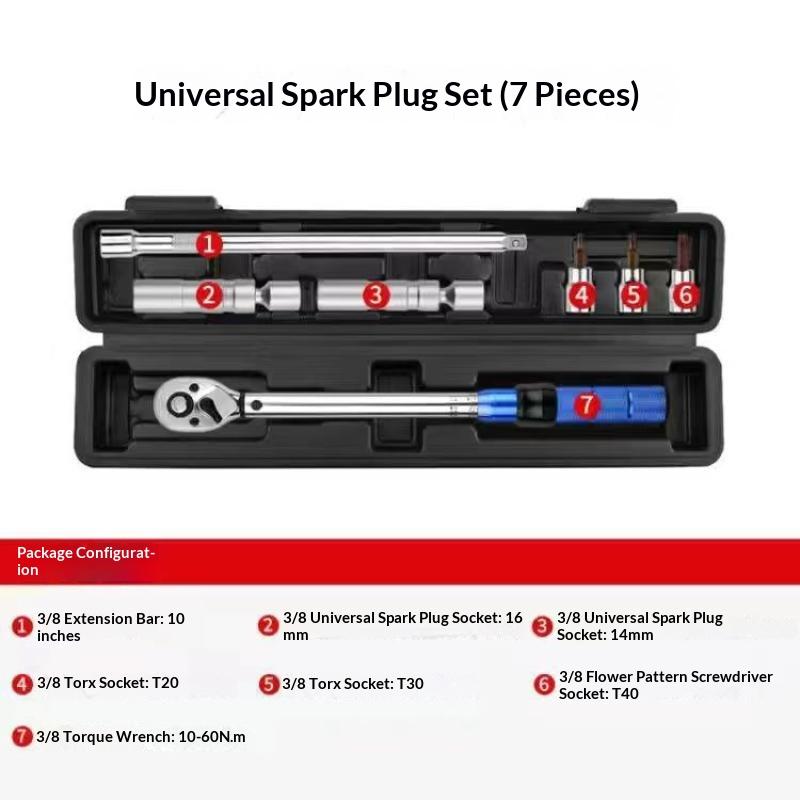Torque Wrench Ultra-Thin Magnetic Car Spark Plug Special Removal Tool Adjustable Manual Spanner Accessories