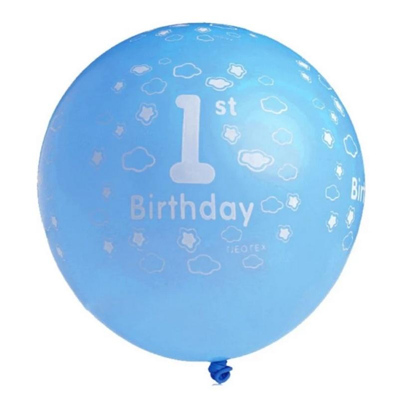 20pcs Baby Number 1 Printed Boy Girl Ballons Decor Party First Birthday New 1st