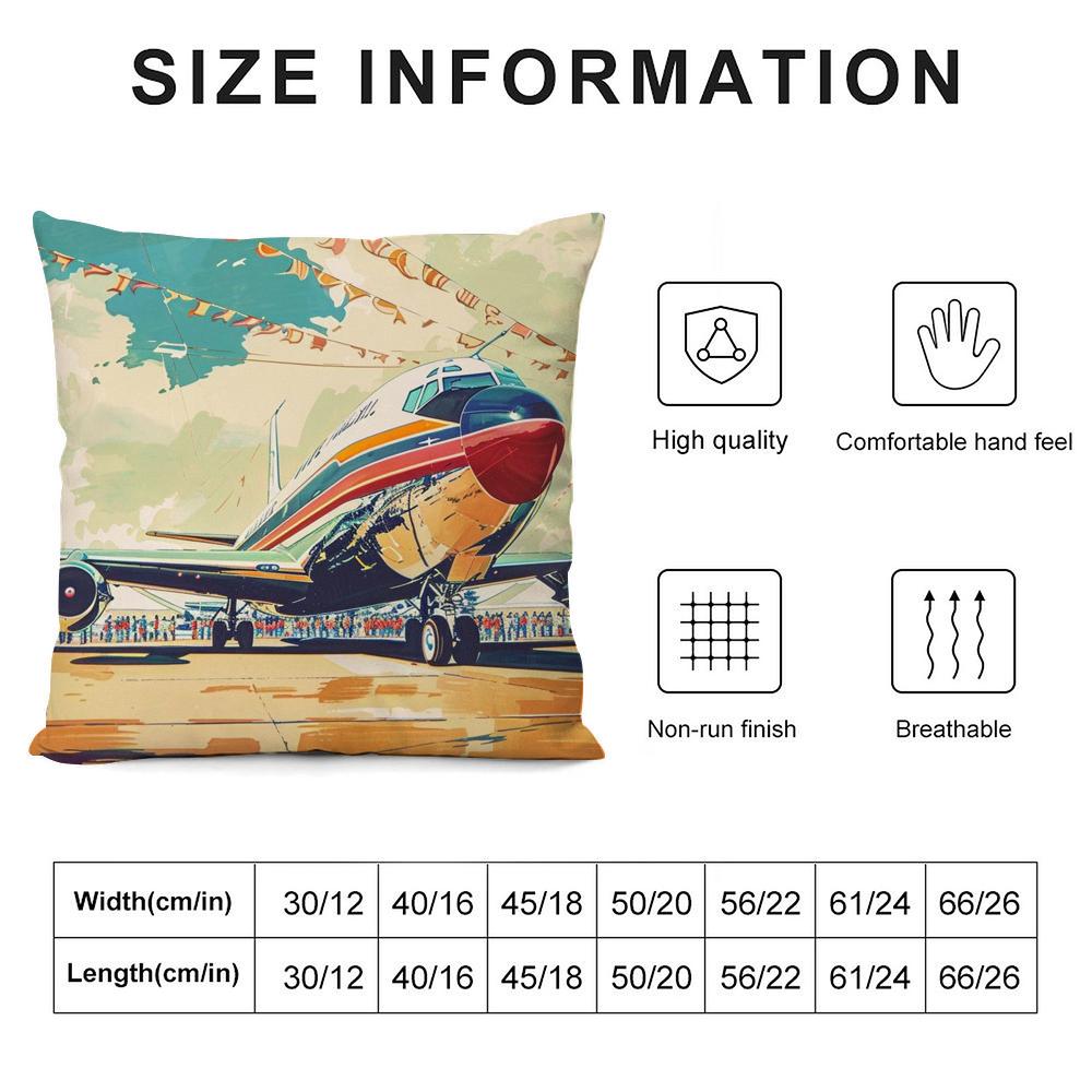 Cool Aircraft Airplane Pillow Case Living Room Sofa Decorative Cushion Cover Simple Household Light Luxury Printed Pillow
