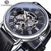 Forsining Watch Men'S Fashion Casual Men'S Alloy Hollow Waterproof Manual Mechanical Watch