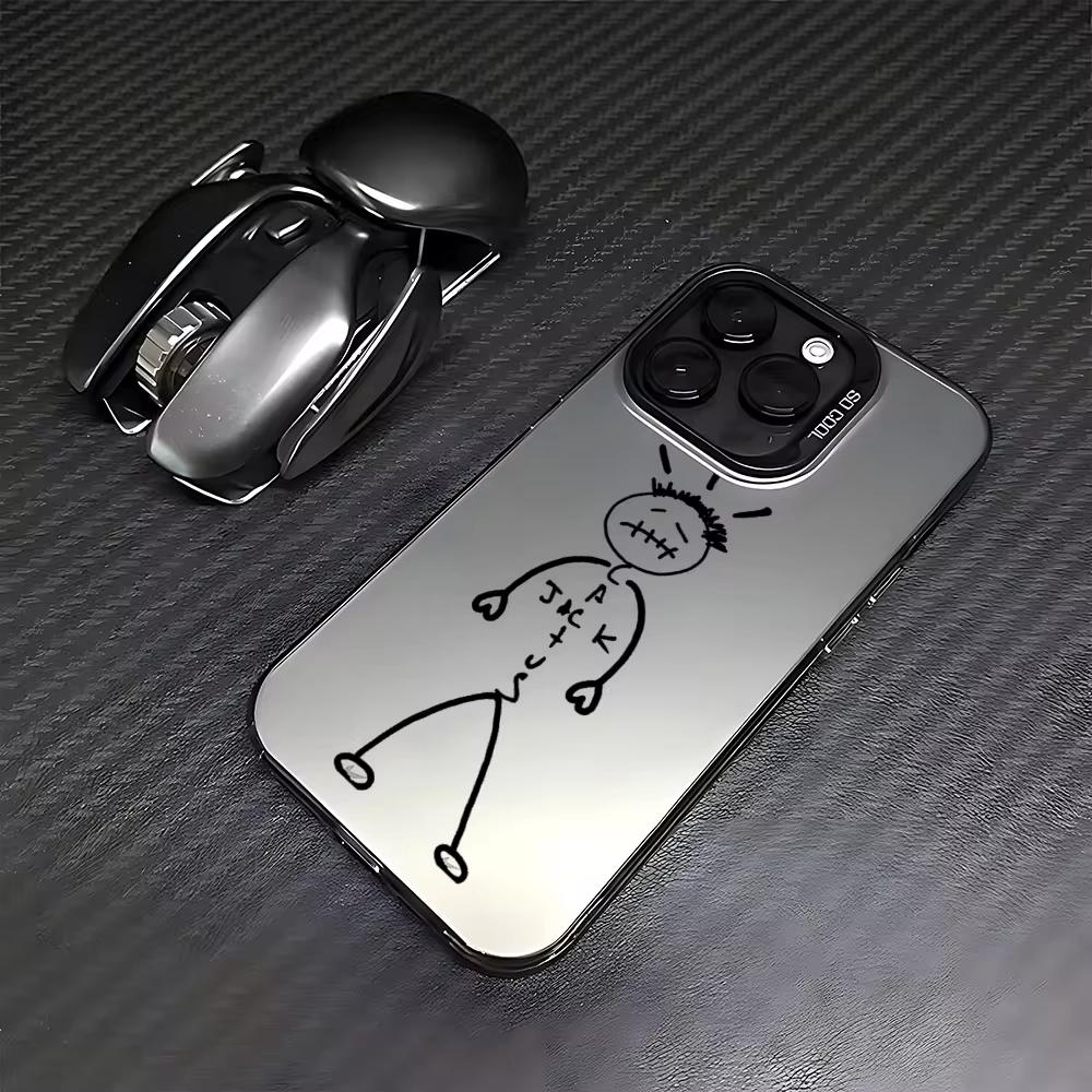 Custodia Lussuosa Travis Scott Cactus Jack per Telefono per iPhone 16 15 14 13 12 11 Pro Max Caramella Opaca Antiurto Cover Posteriore Custodia Funda