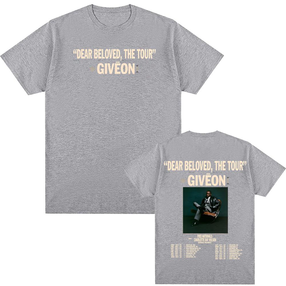 Giveon DEAR BELOVED THE TOUR 2025 Tričko Hip Hop Bavlna Tričko Americký Rapper Punkové Tričko Ropa Hombre Gotické Oblečení