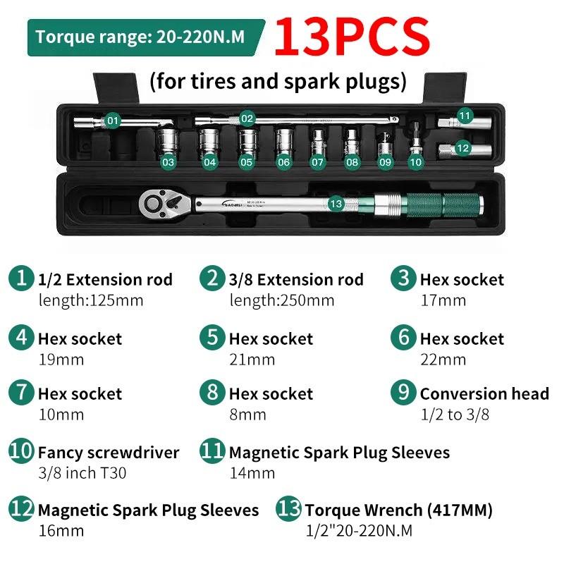 Adjustable Torque Wrench Industrial Grade Torque Wrench 0.5-220 N.M Car And Bicycle Repair Wrench