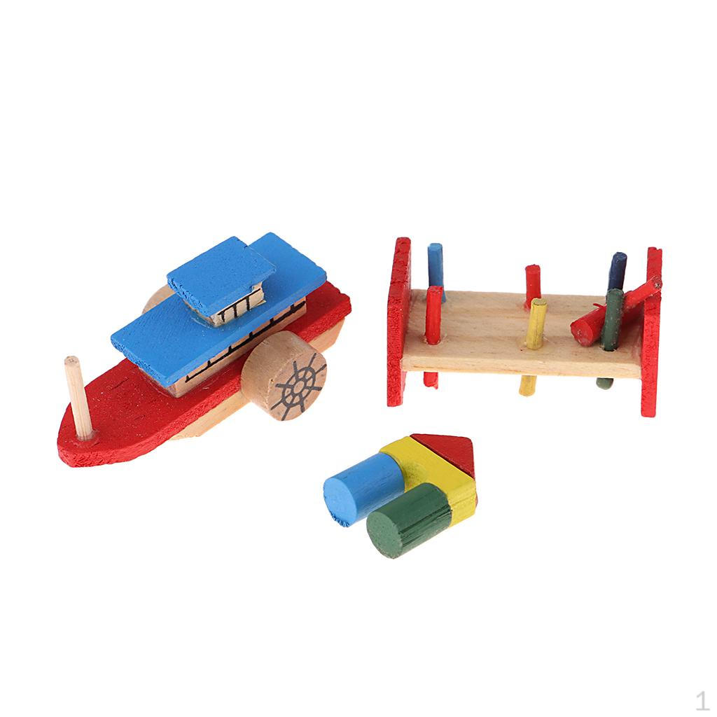 

1:12 масштабов Кукольный дом Миниатюрный декор Деревянные строительные блоки Лодка Музыкальный инструмент